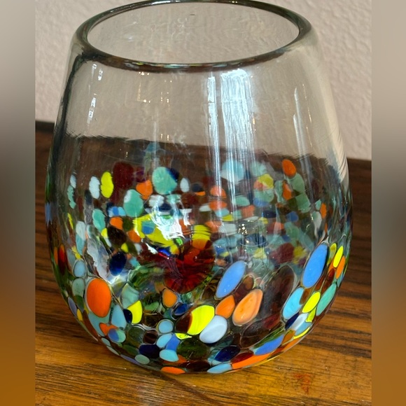 Confetti Handblown Wine Glasses -Pair - Picture 6 of 12